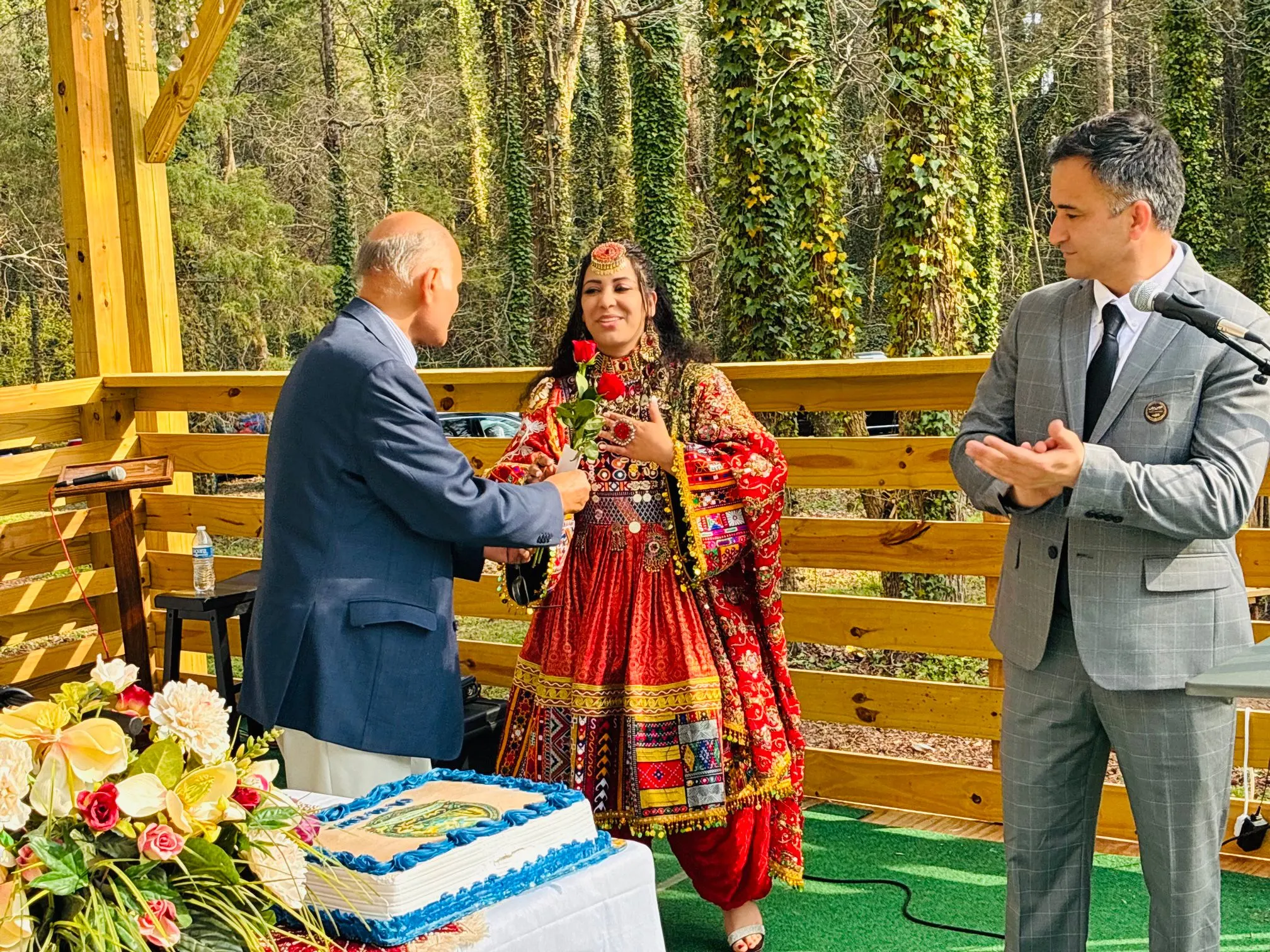 A rose presented during a Maihan Association Nowruz celebration.